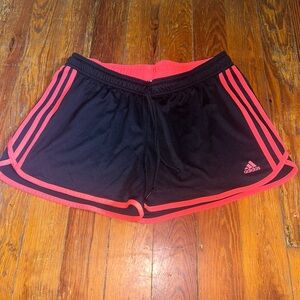 Adidas Black and Neon Orange Athletic Running Shorts size Large Super Cute